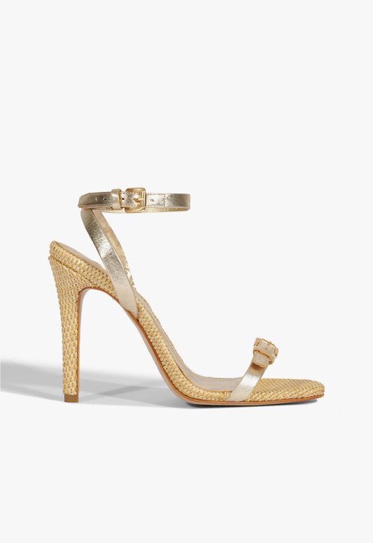 Aurora Leather Sandal Spring 25 5 Gold Metallic - Schutz Shoes