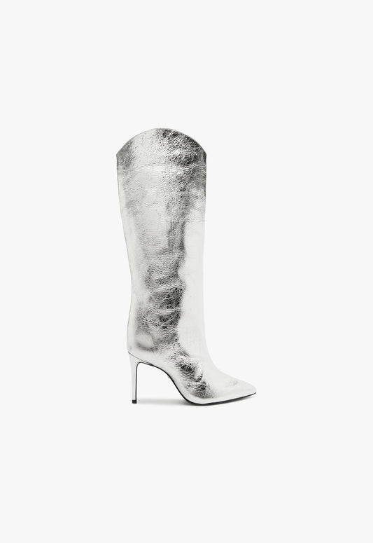 Maryana Boot Boots Fall 24 5 Silver Metallic Leather - Schutz Shoes