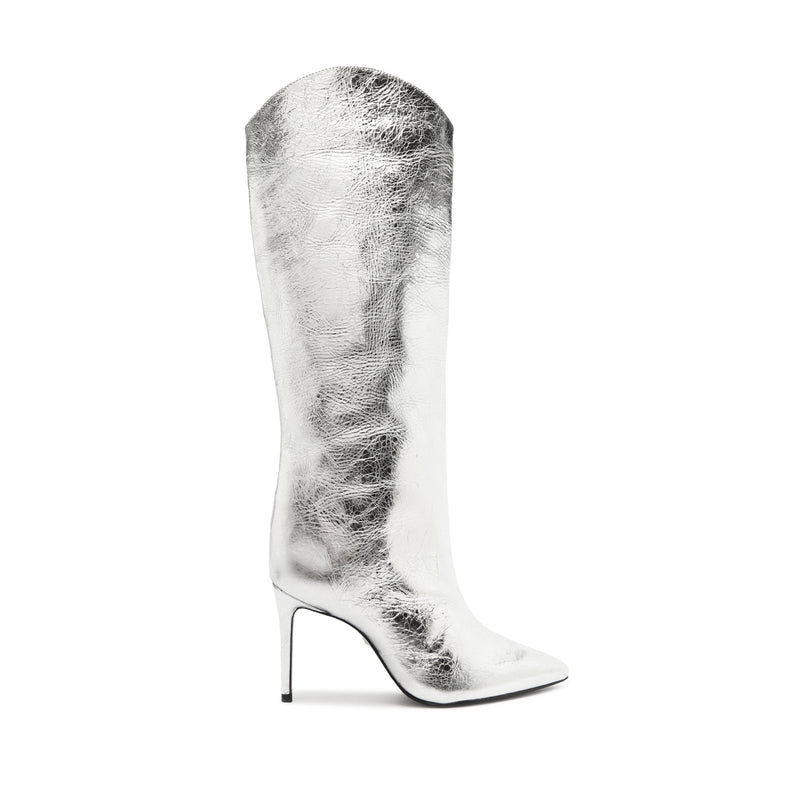 Maryana Boot Boots Fall 24 5 Silver Metallic Leather - Schutz Shoes