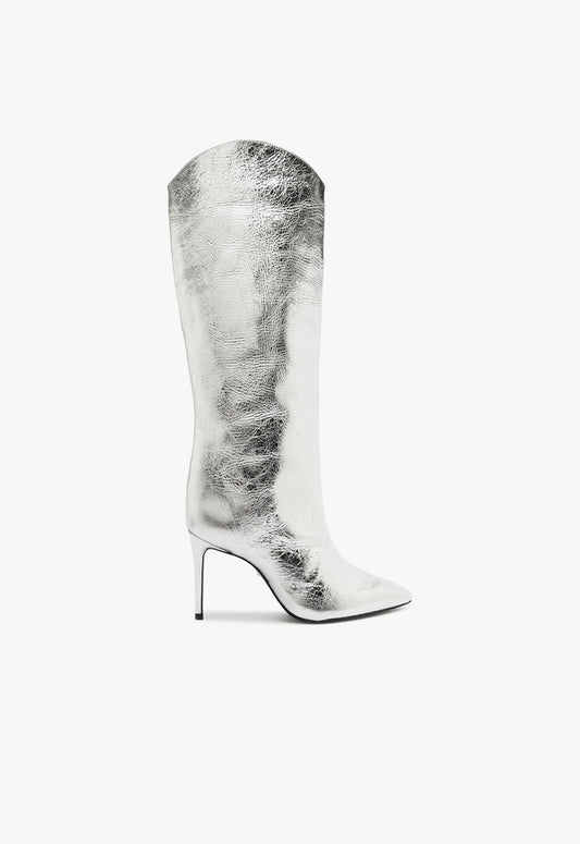 Maryana Boot Boots Fall 24 5 Silver Metallic Leather - Schutz Shoes