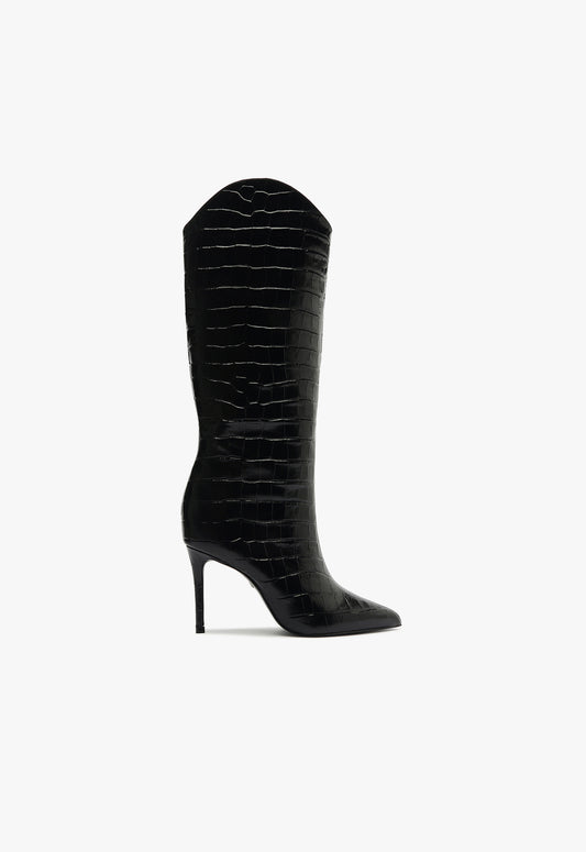 Maryana Wide Boot Boots Fall 24 5 Black Leather - Schutz Shoes