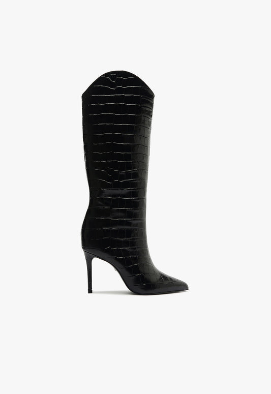 Maryana Wide Boot Fall 24 5 Black Leather - Schutz Shoes