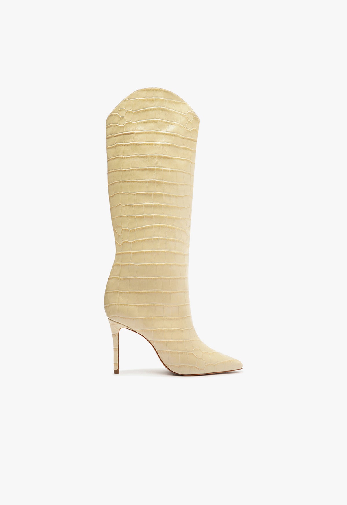 Maryana Wide Boot Fall 24 5 Beige Leather - Schutz Shoes