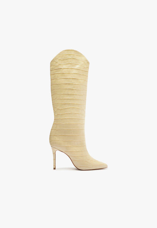 Maryana Wide Boot Boots Fall 24 5 Beige Leather - Schutz Shoes