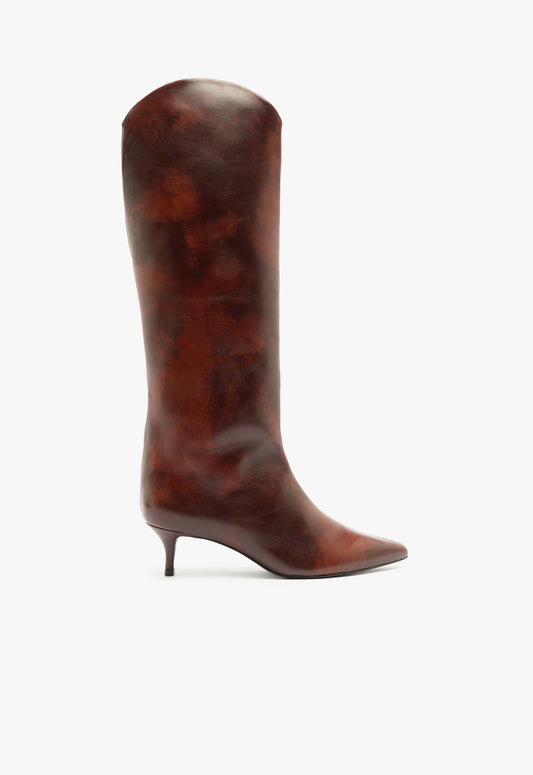 Maryana Lo Leather Boot Boots Fall 24 5 Brown Leather - Schutz Shoes