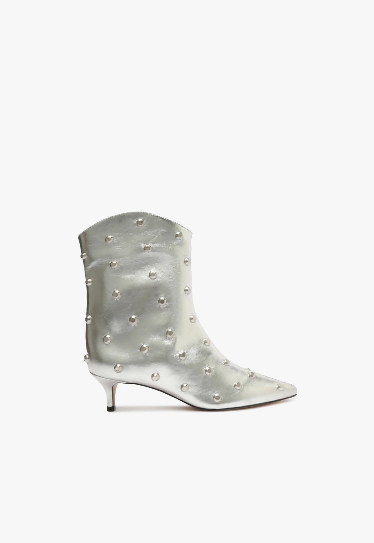 Maryann Metallic Leather Bootie OLD 5 Silver Metallic Leather - Schutz Shoes