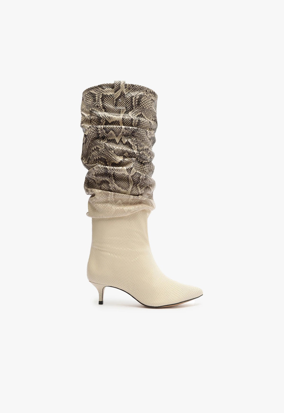 Maryana Lo Slouch Boot WINTER 23 5 Natural Snaked Slouchy - Schutz Shoes