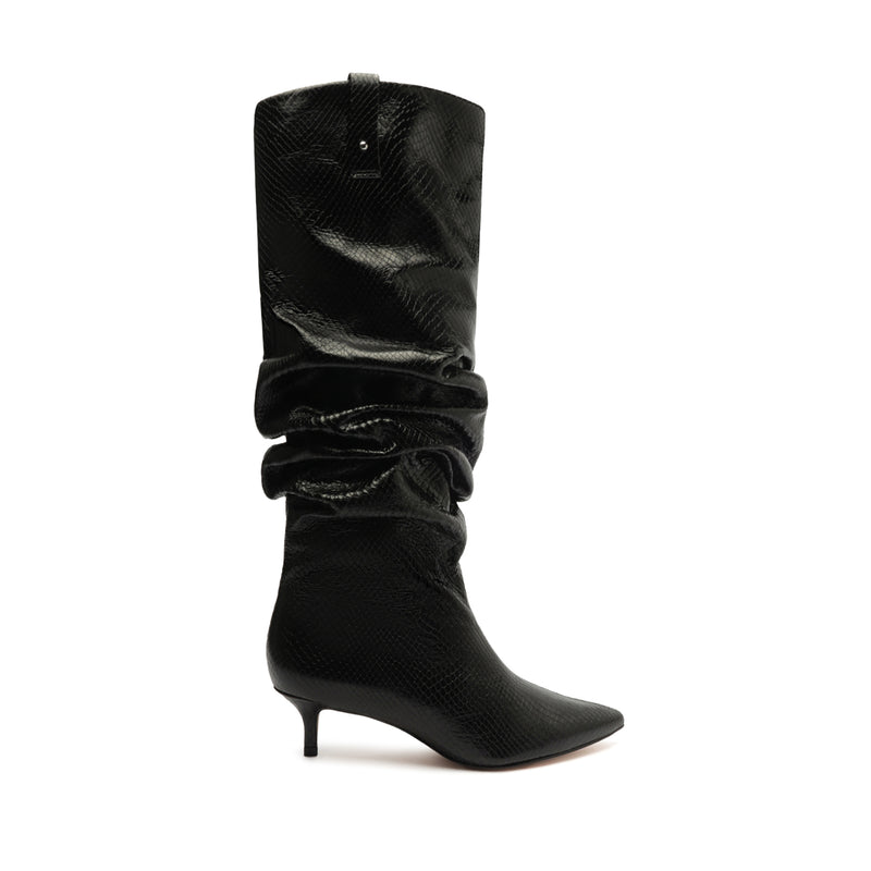 Maryana Lo Slouch Boot Boots Winter 23 5 Black Snake Cortona - Schutz Shoes