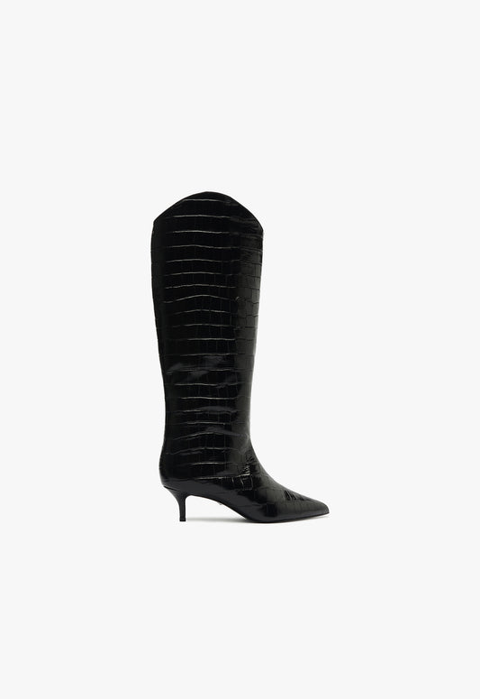 Maryana Lo Wide Boot Boots Fall 24 5 Black Leather - Schutz Shoes