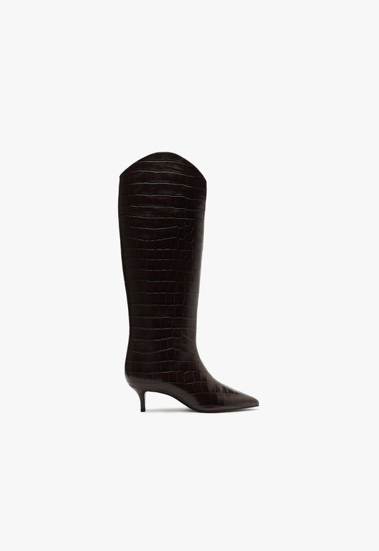 Maryana Lo Wide Boot Boots Fall 24 5 Brown Leather - Schutz Shoes