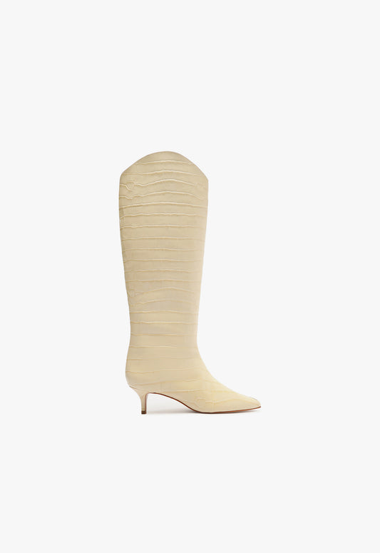 Maryana Lo Wide Boot Boots Fall 24 5 Beige Leather - Schutz Shoes