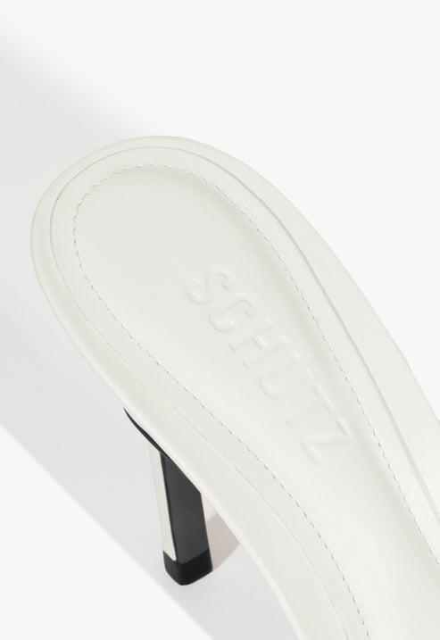 SCHUTZ Womens White Beaded Strappy Aster Round Toe Slip On Slide Sandals Shoes B