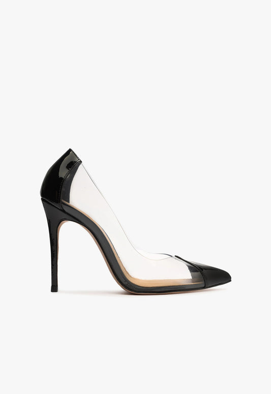 Cendi Pump Pumps FALL 23 5 Black Patent Leather & Vinyl - Schutz Shoes