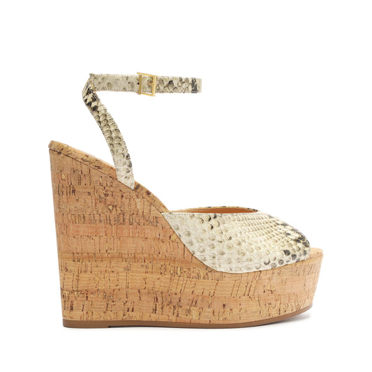 Neith Snake-Embossed Leather Sandal High Summer 24 5 Snake Printed Leather - Schutz Shoes