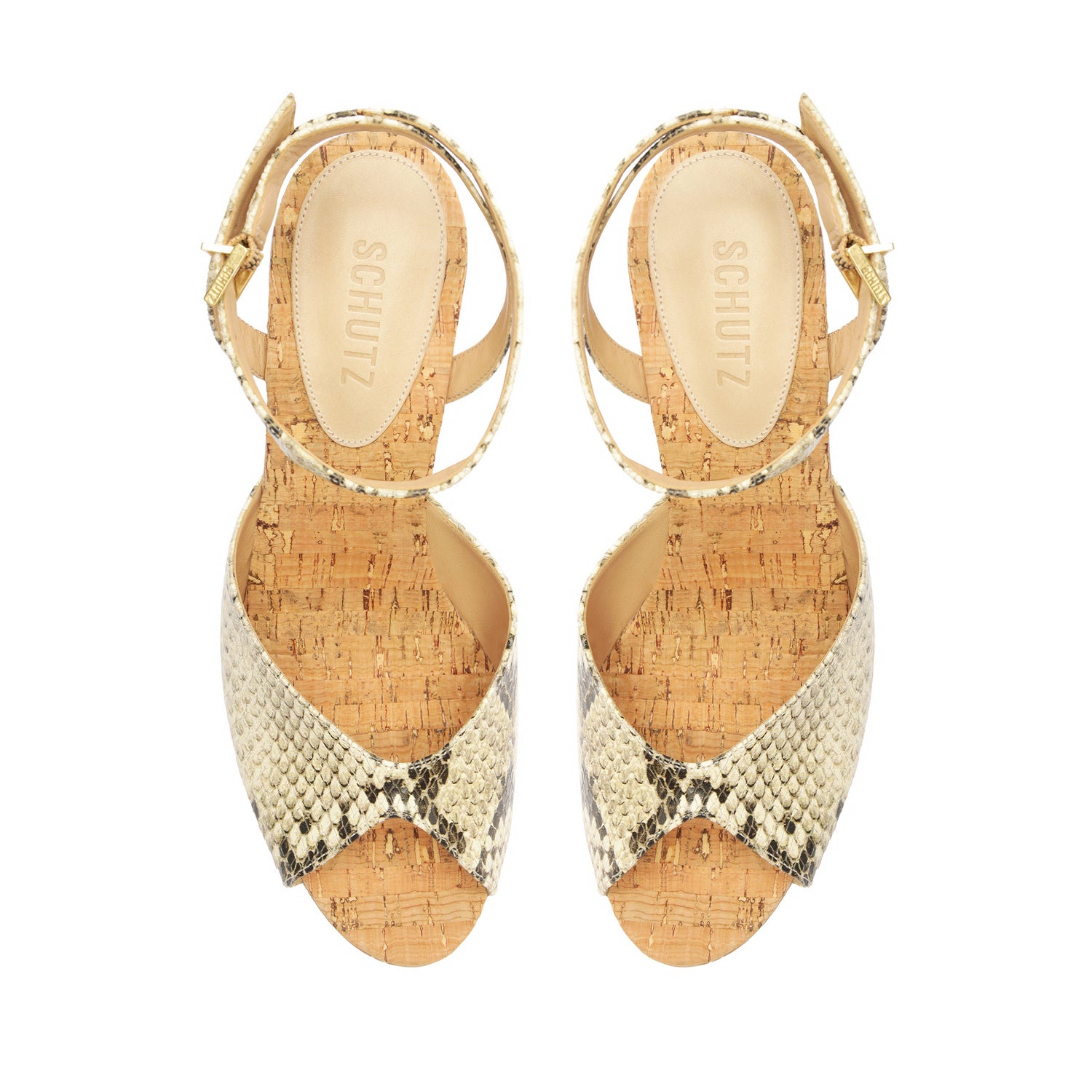 Neith Snake-Embossed Leather Sandal Sandals High Summer 24    - Schutz Shoes
