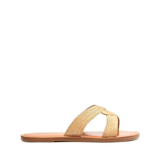 Rita Natural Raffia Sandal Flats OLD 5 Sand Raffia - Schutz Shoes