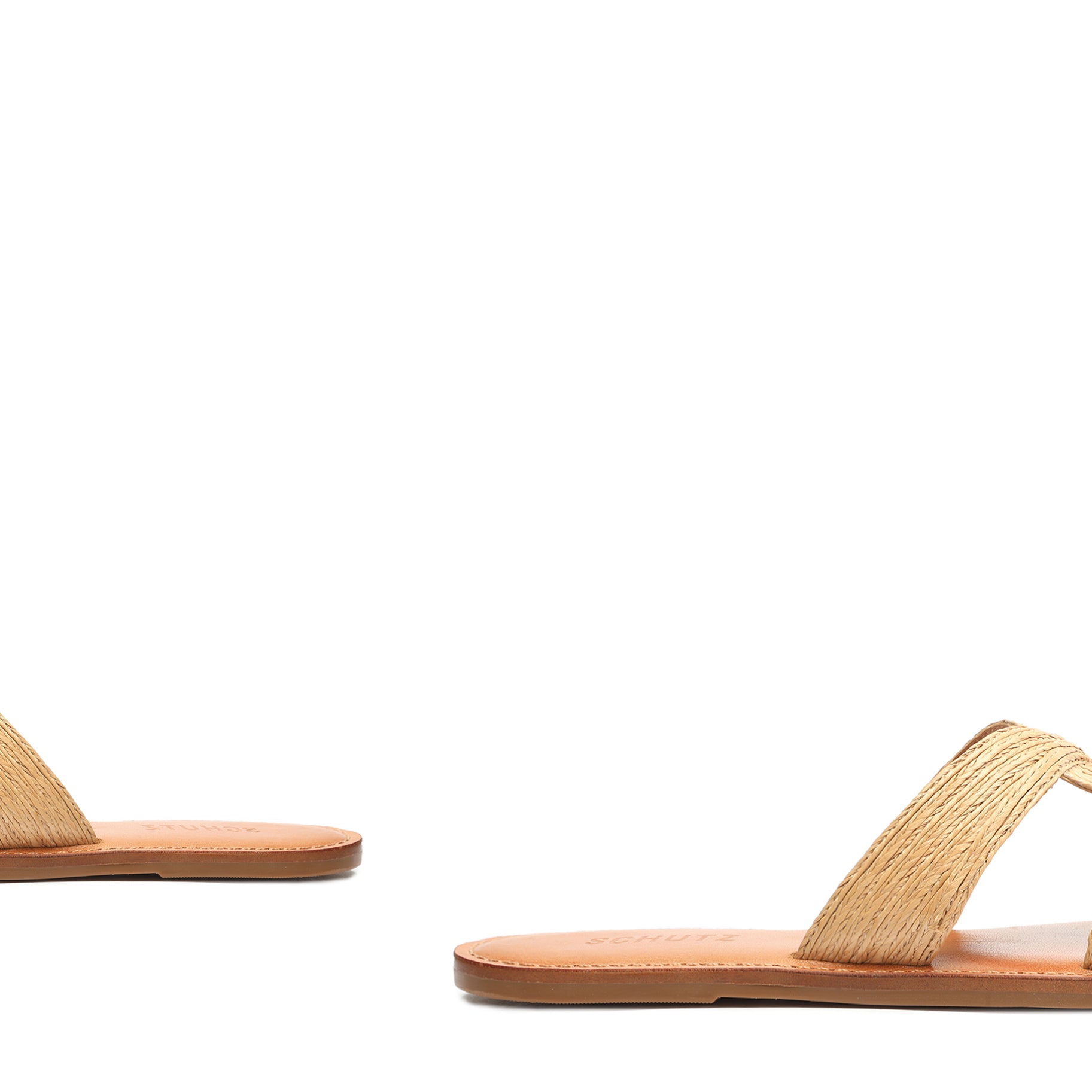 Rita Natural Raffia Sandal Flats OLD    - Schutz Shoes