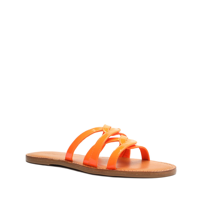 Lyta Patent Leather Sandal Orange