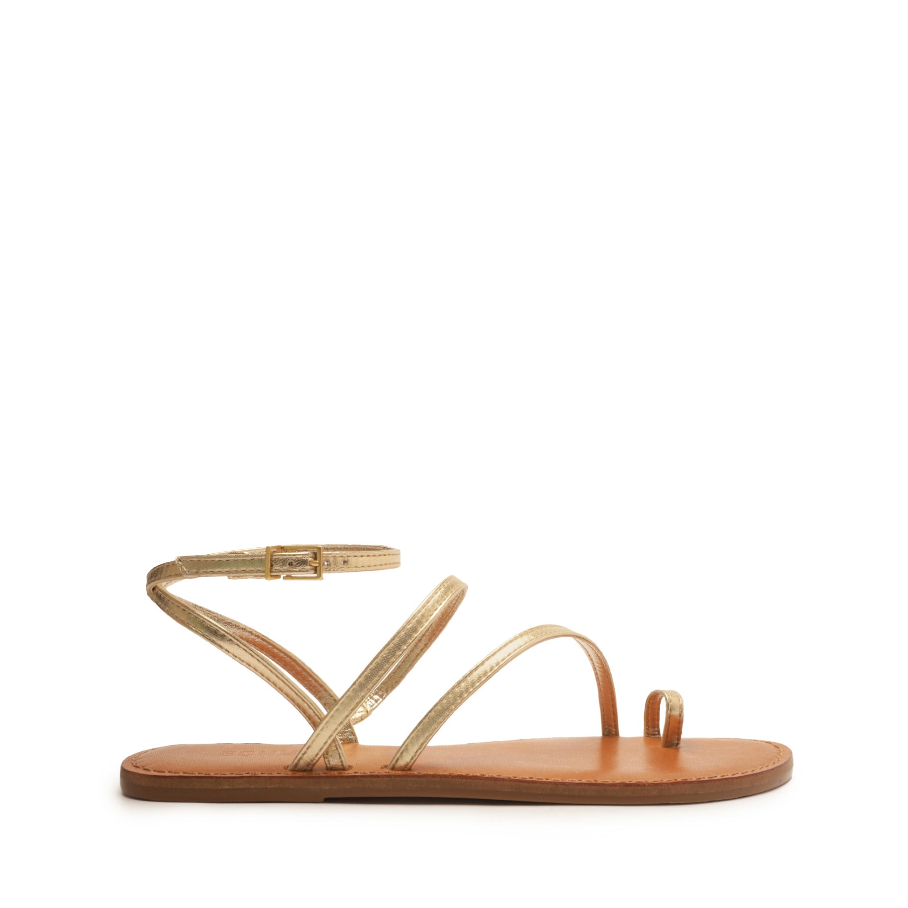 Hallea Metallic Leather Sandal Flats High Summer 23 5 Gold Metallic Leather - Schutz Shoes