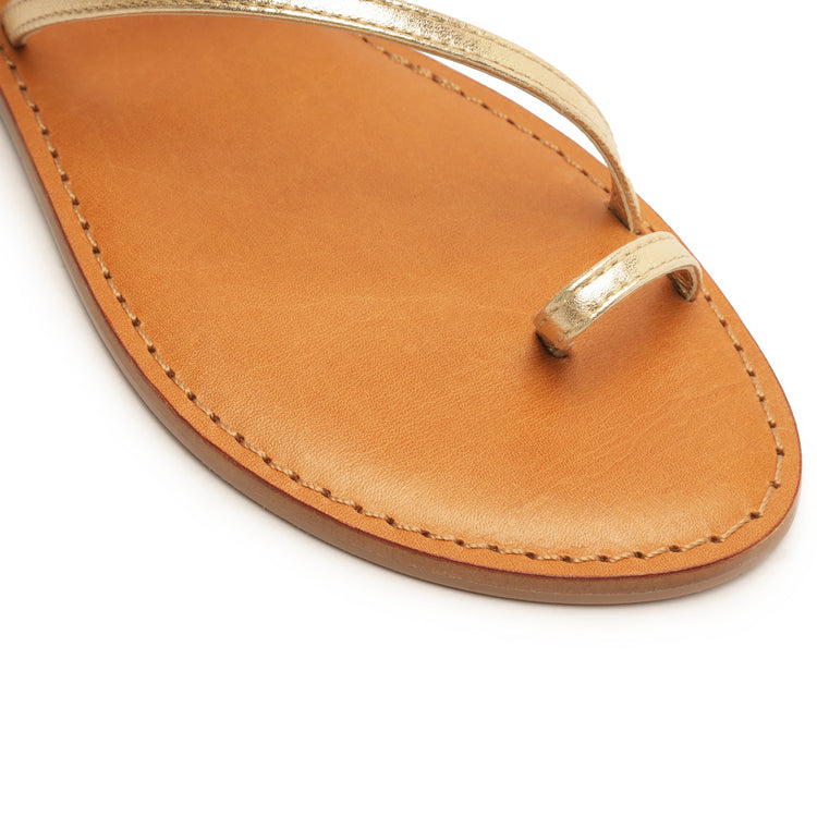 Hallea Metallic Leather Sandal Gold