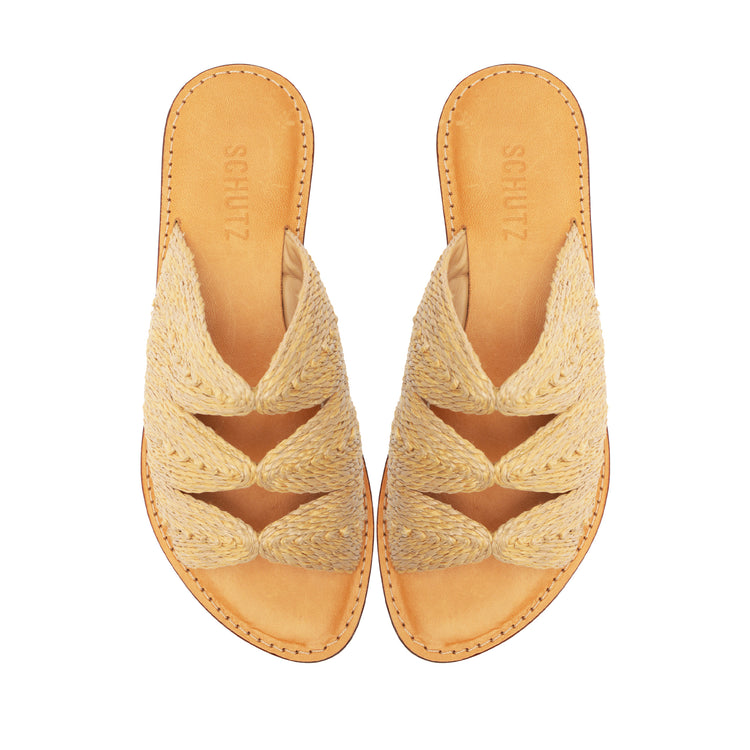 Ivy Raffia Sandal Flats Spring 24    - Schutz Shoes