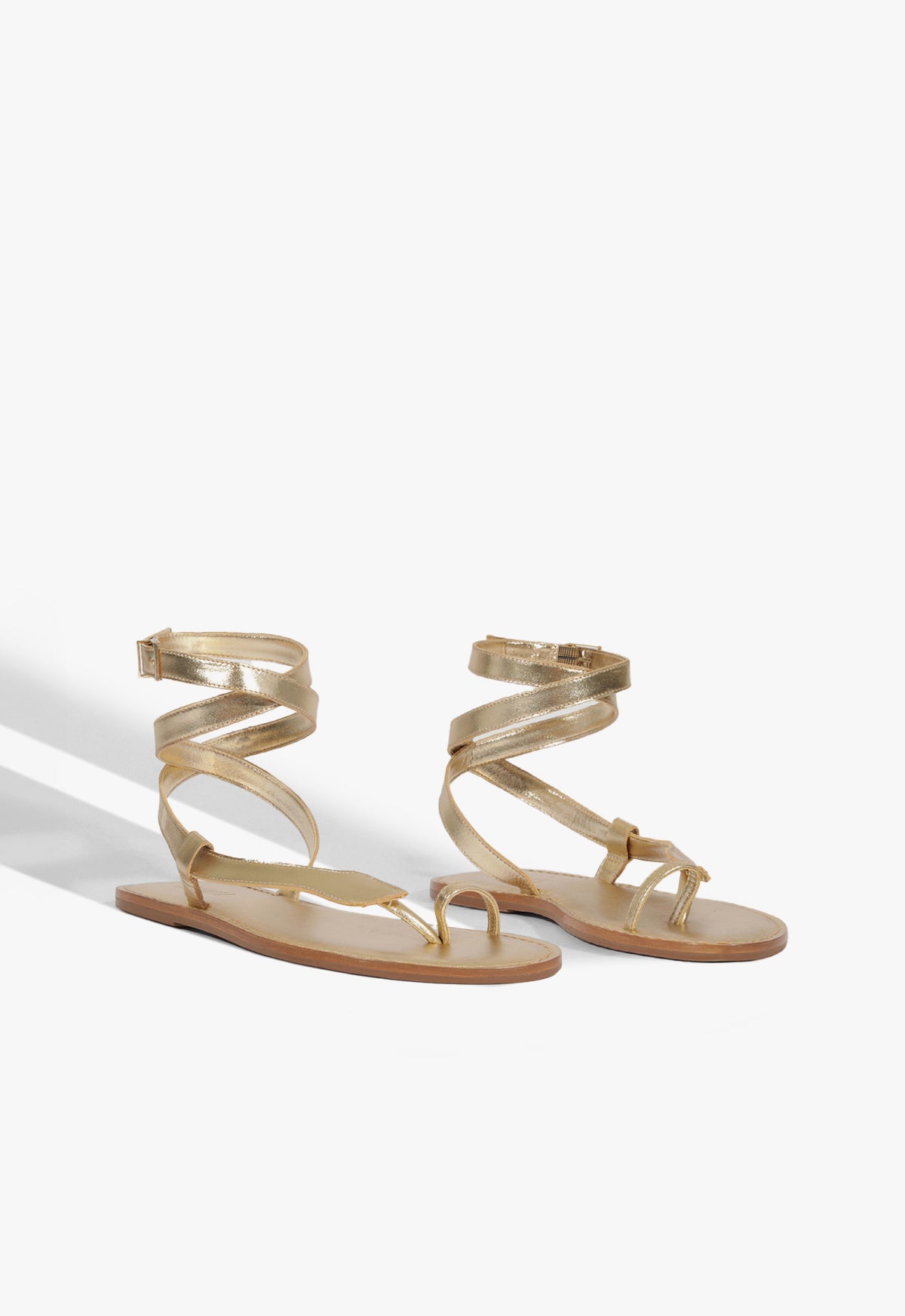 Cleo Metallic Leather Flat Sandal - Schutz Shoes