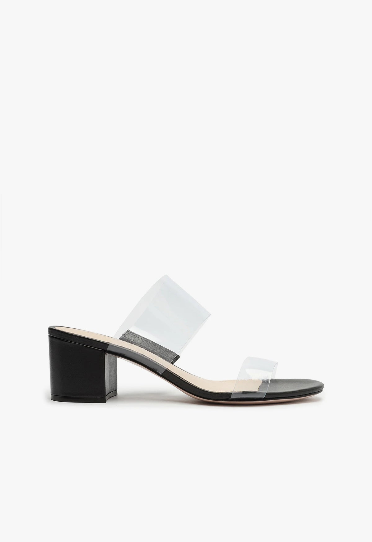 Victorie Vinyl & Leather Sandal CO 5 Black Leather & Vinyl - Schutz Shoes