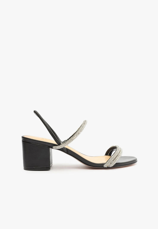 Whiteley Block Nappa Leather Sandal PRE FALL 23 5 Black Nappa Leather - Schutz Shoes