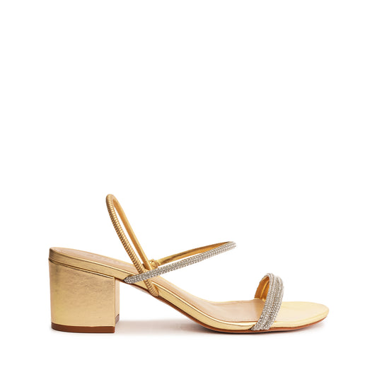 Whiteley Block Metallic Leather Sandal Sandals PRE FALL 23 5 Gold Metallic Leather - Schutz Shoes