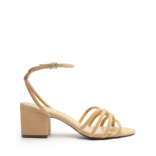 Rachel Block Leather Sandal OLD 5 Light Beige Nubuck - Schutz Shoes