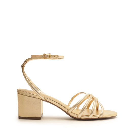 Rachel Block Metallic Leather Sandal Sandals High Summer 23 5 Gold Metallic Leather - Schutz Shoes