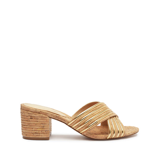 Latifah Mule Cork Sandal SPRING 24 5 Gold Cork - Schutz Shoes