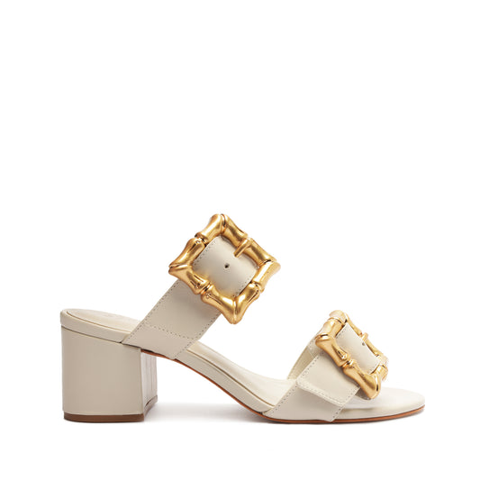 Enola Mid Block Sandal Sandals SPRING 24 5 Pearl Atanado Leather - Schutz Shoes