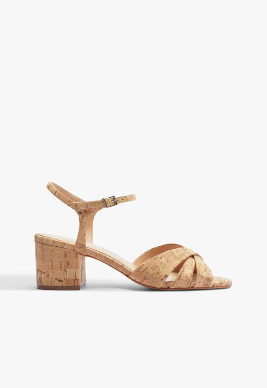 Keefa Mid Cork Sandal Spring 25 5 Beige Synthetic - Schutz Shoes