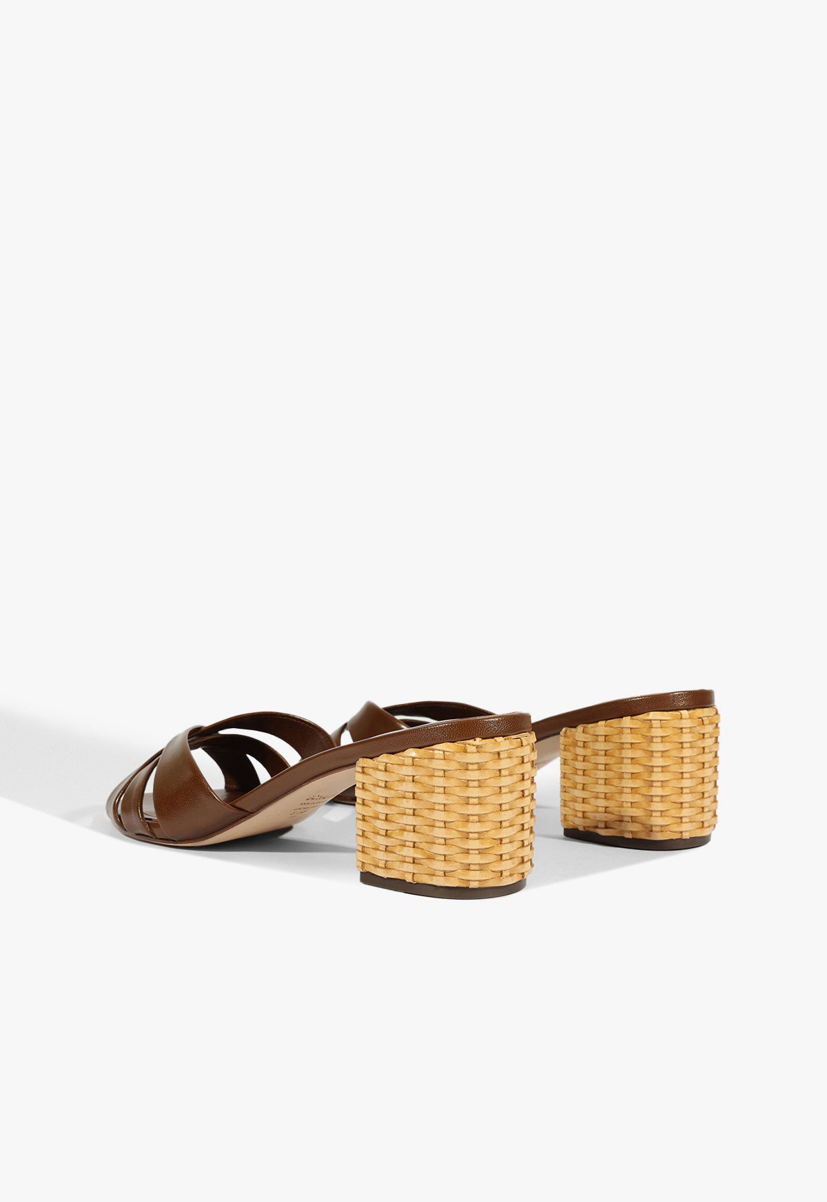Keefa Straw Mule Block Sandal | Brown | Leather – SCHUTZ