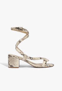 Go to related product Cleo Snake Print Leather Sandal