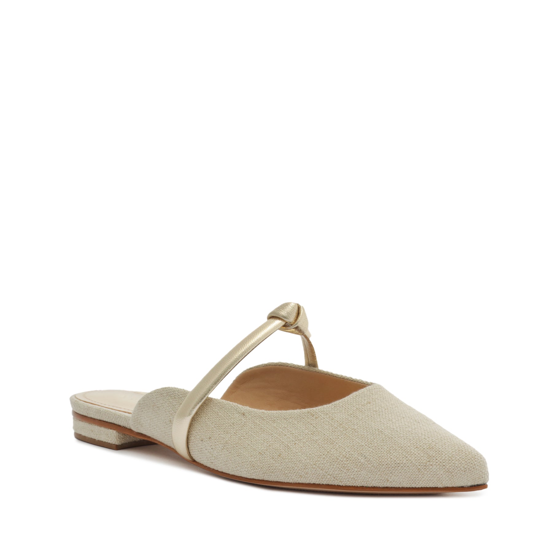 Pearl Casual Linen Metallic Flat Flats OLD    - Schutz Shoes