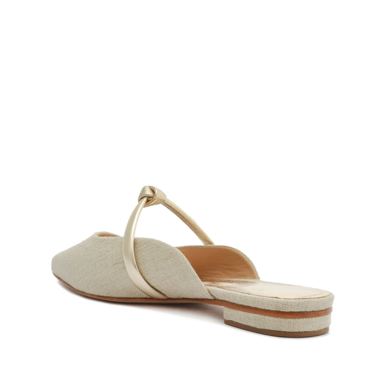 Pearl Casual Linen Metallic Flat Flats Summer 23    - Schutz Shoes