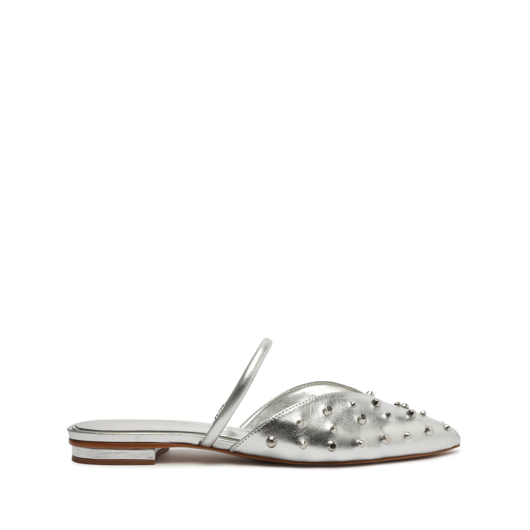 Gayle Metallic Leather Flat Flats FALL 23 5 Silver Metallic Leather - Schutz Shoes