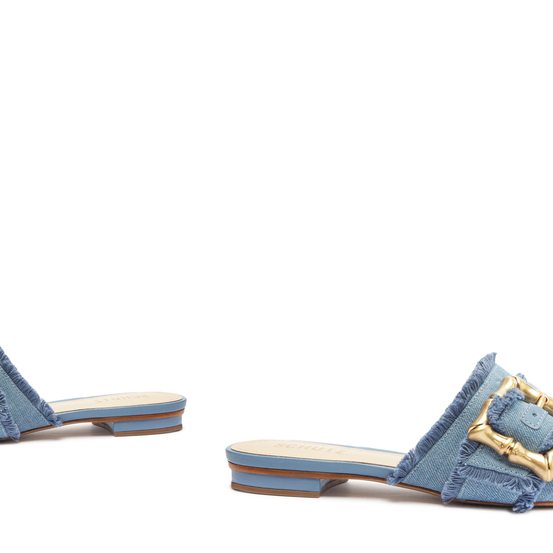 Enola Mule Denim Flat Flats SPRING 24    - Schutz Shoes