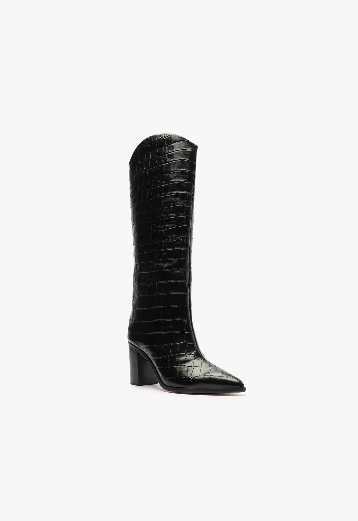 Maryana Block Wide Crocodile Boot Boots FALL 23    - Schutz Shoes