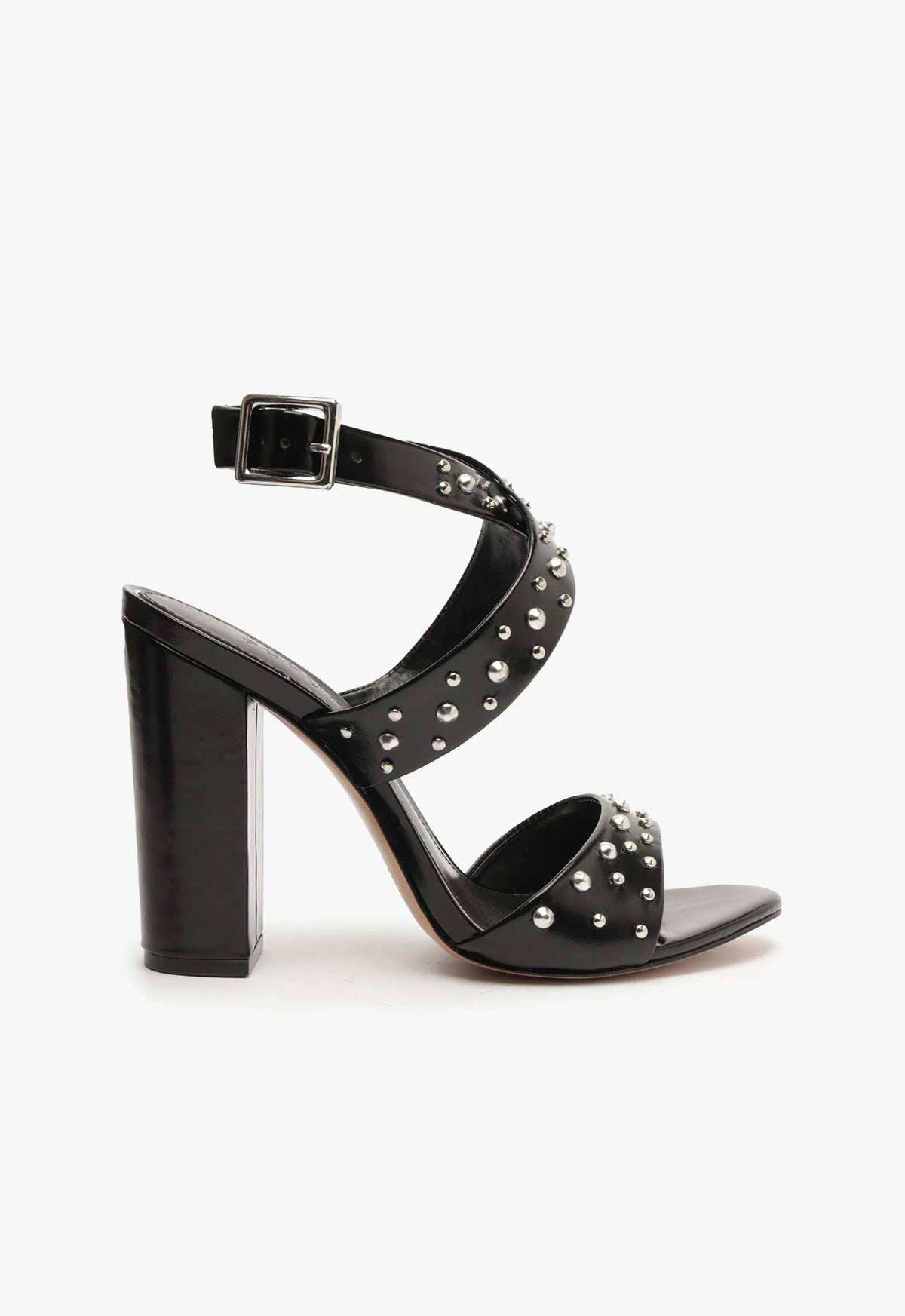 Lizzy Block Leather Sandal Sandals FALL 23 5 Black Leather - Schutz Shoes