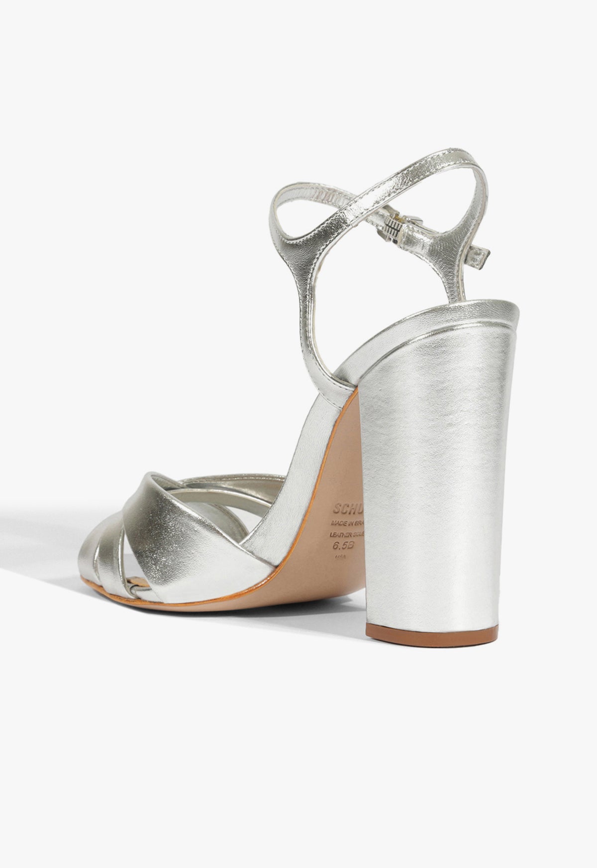 Keefa Block Metallic Leather Sandal Sandals Fall 24 - Schutz Shoes