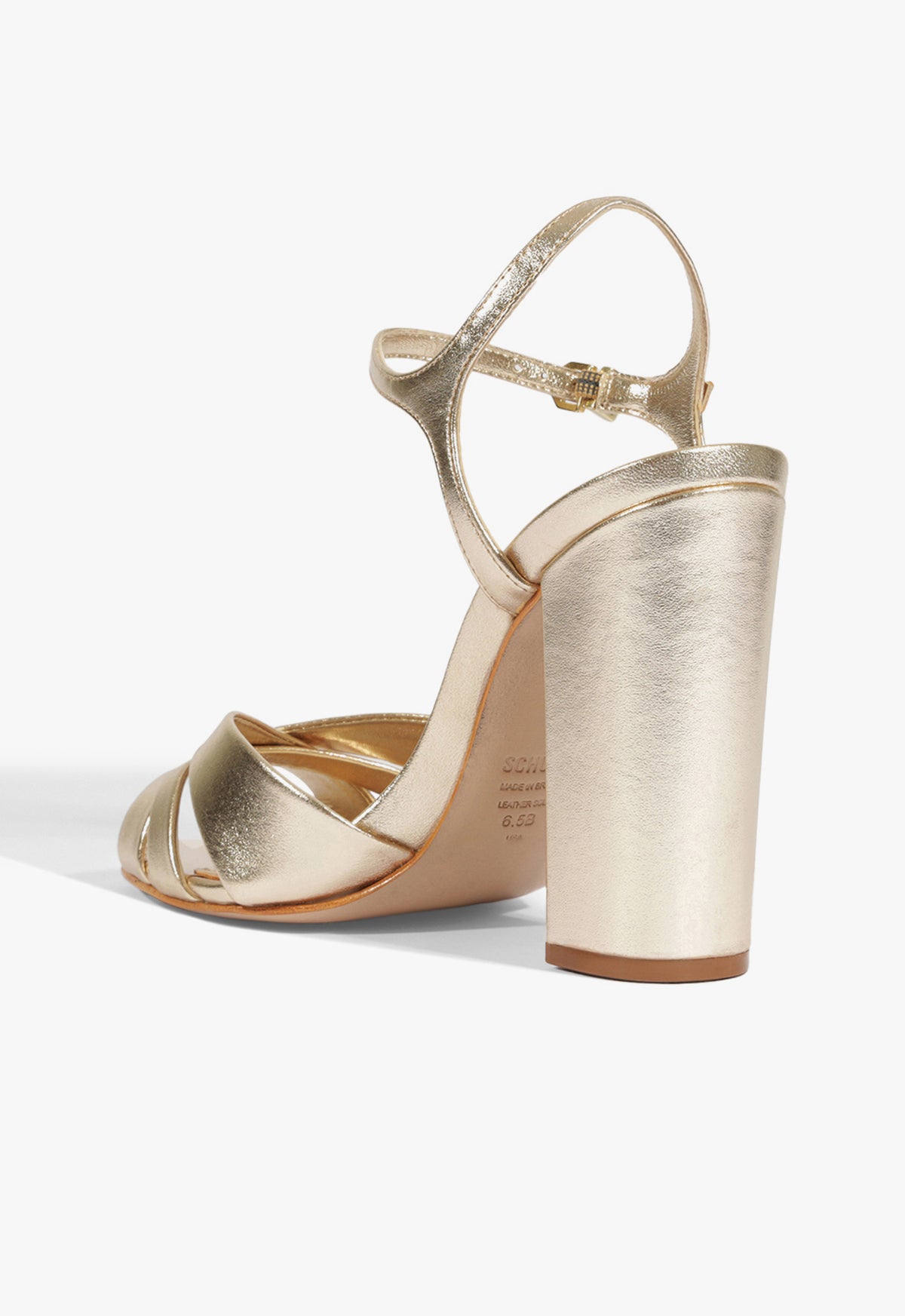 Keefa Block Metallic Leather Sandal Sandals Fall 24 - Schutz Shoes