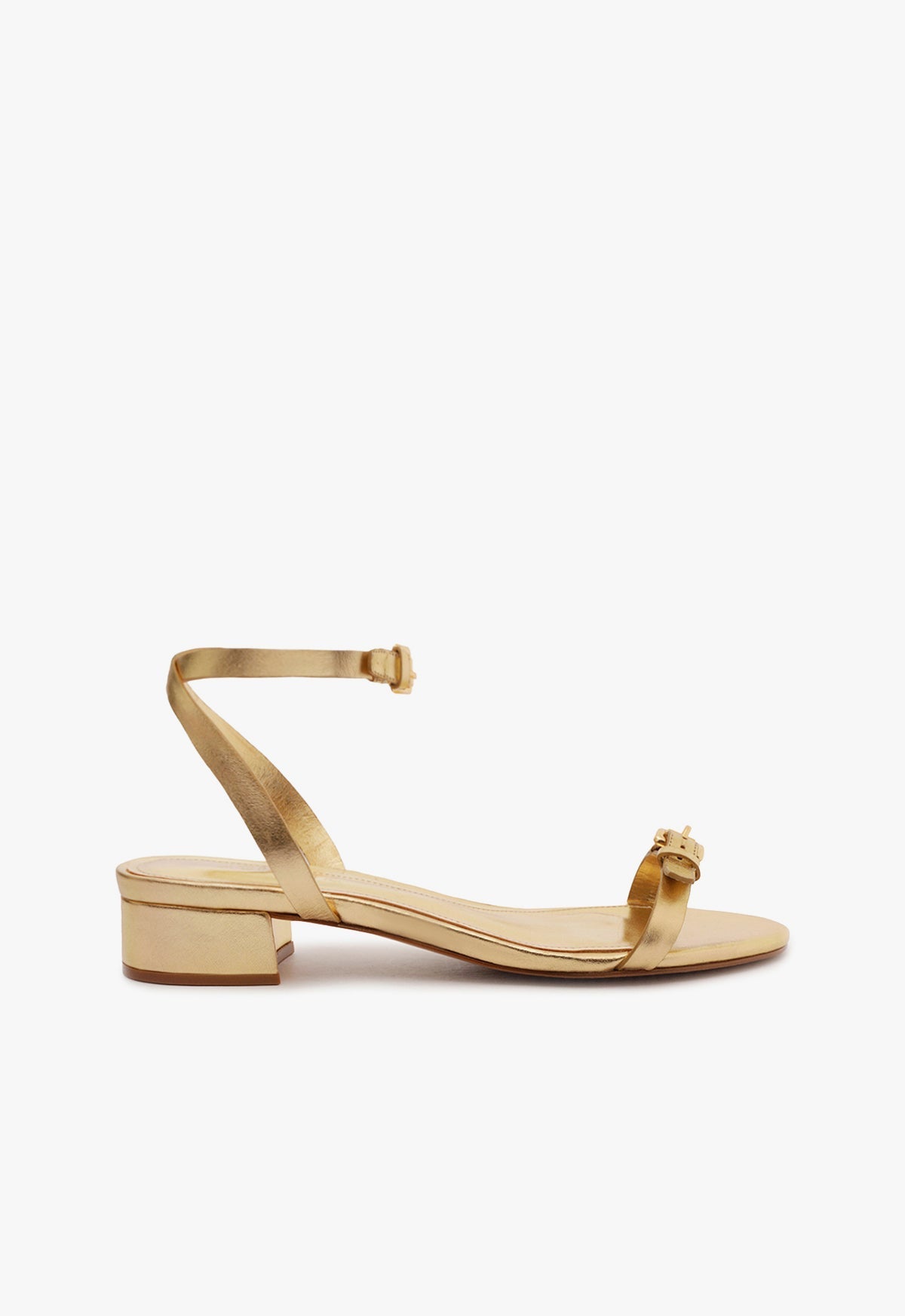 Aurora Mid Block Sandal 5 Gold Leather - Schutz Shoes