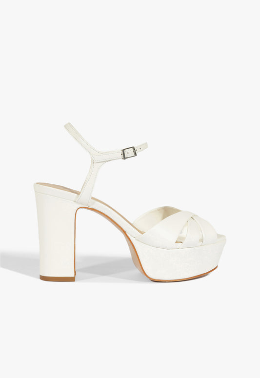 Keefa Leather Sandal Spring 25 5 White Leather - Schutz Shoes