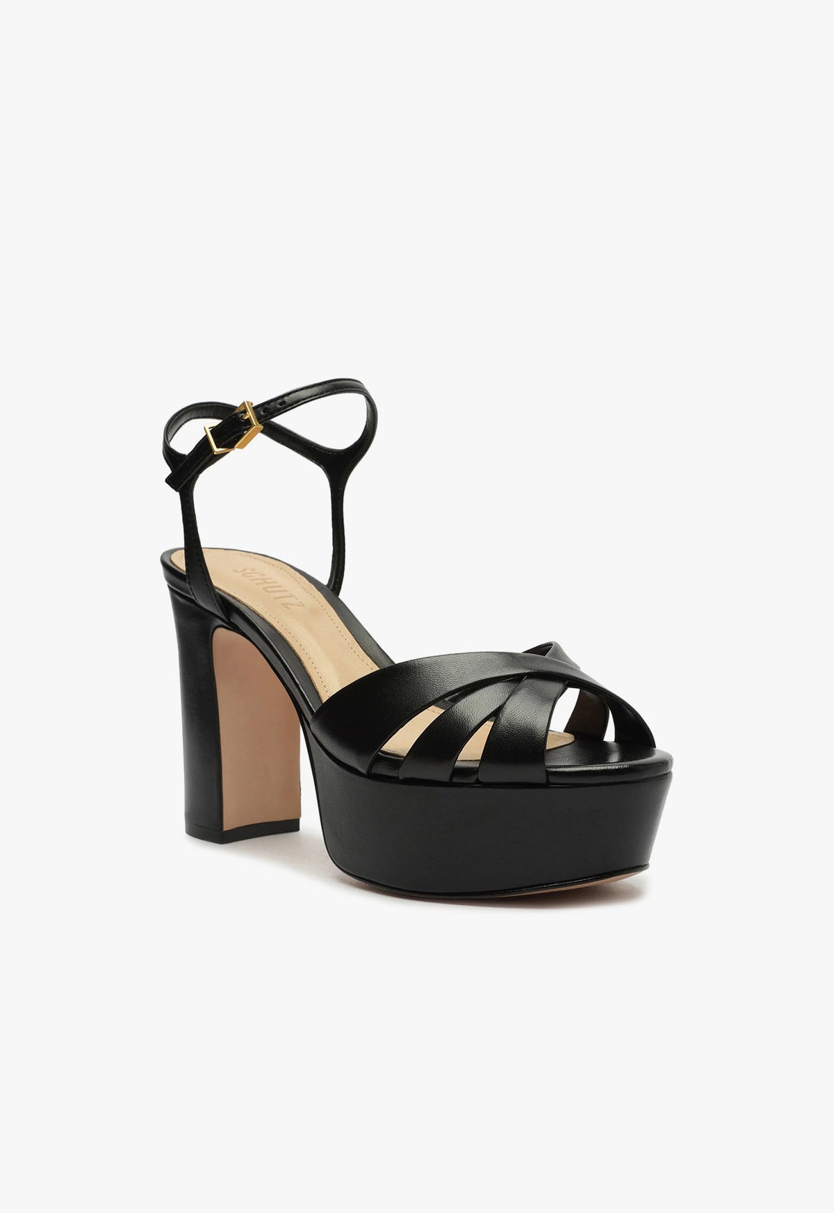 Keefa Platform Sandal | Black Leather - SCHUTZ