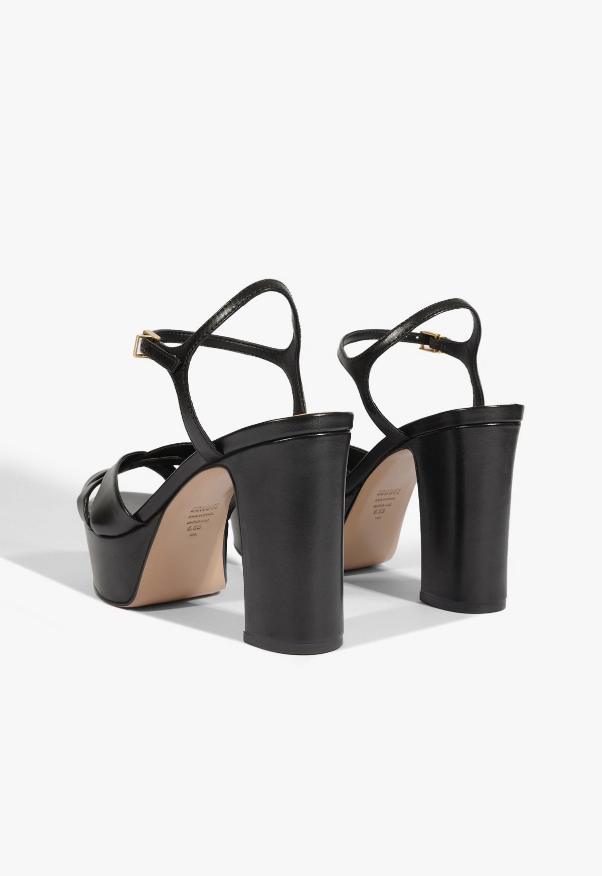 Schutz Keefa Nappa Leather Sandal 5 - Black