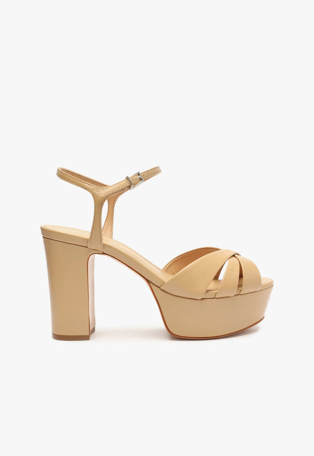 Keefa Nappa Leather Sandal CO 5 Light Nude Deluxe Nappa - Schutz Shoes