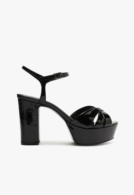 Keefa Platform Sandal Sandals Winter 24 5 Black Patent Leather - Schutz Shoes